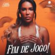 Carol Lekker em card de despedida de A Fazenda 17 com fundo laranja e mensagem “Fim de Jogo”.