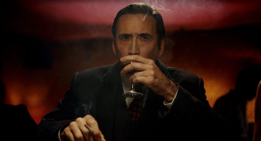 Nicolas Cage como Homem-Aranha Noir em cena do filme